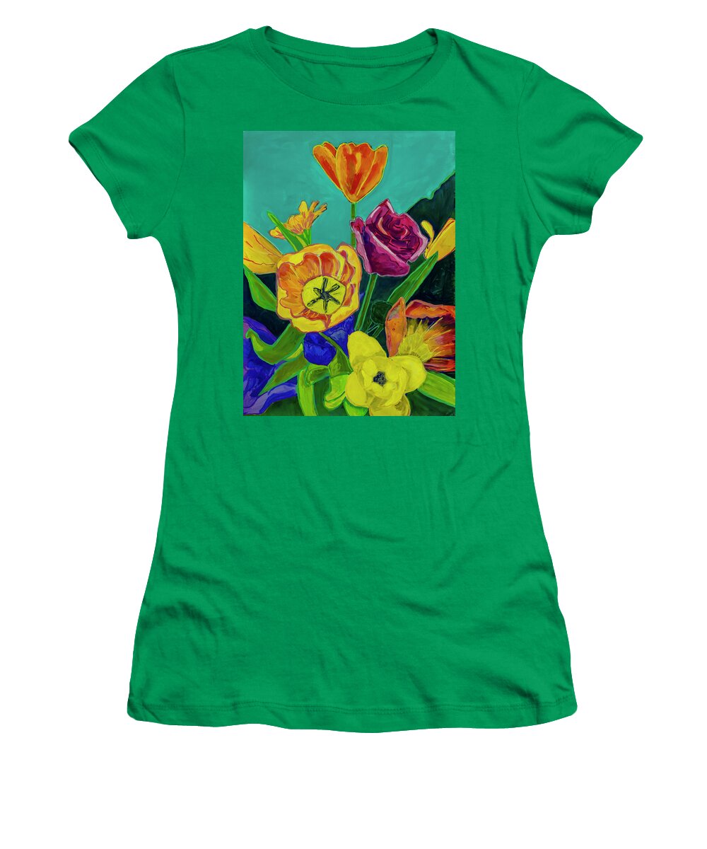 Spring Women's T-Shirt featuring the painting Spring Splendour by Jo-Anne Gazo-McKim