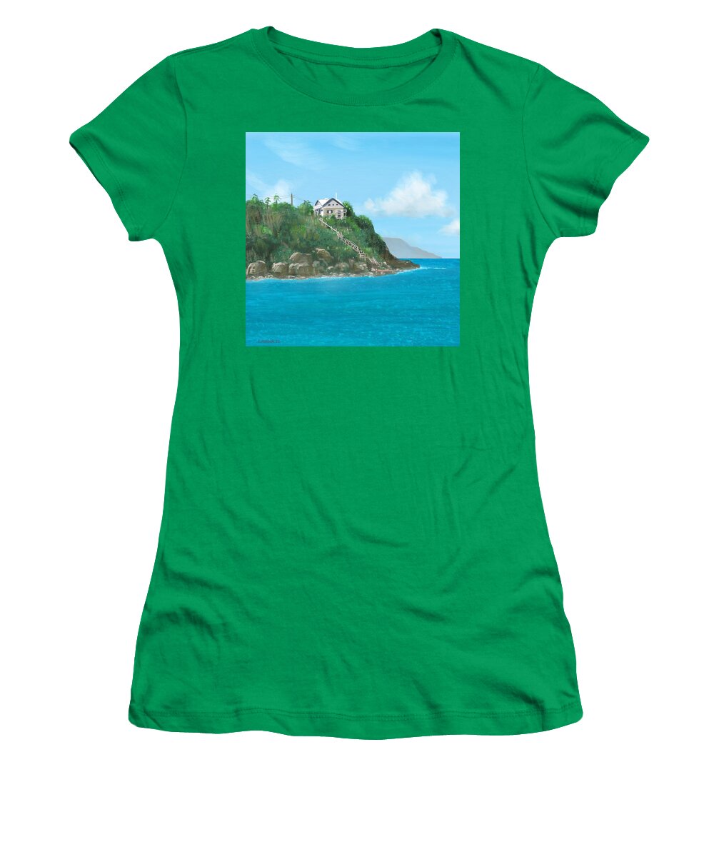 Sea Women's T-Shirt featuring the digital art St Thomas by Don Morgan