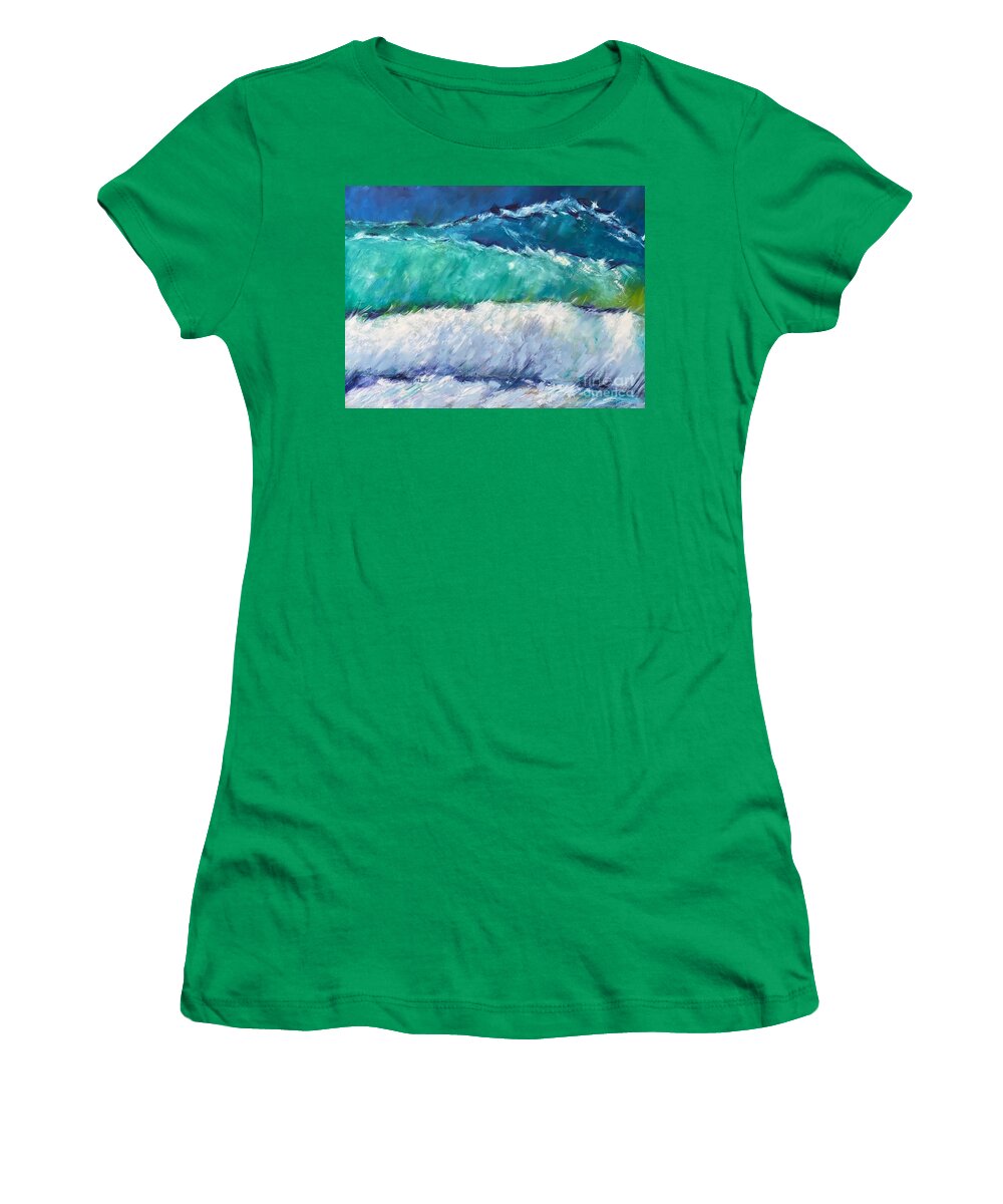 Ocean Women's T-Shirt featuring the painting Stacked Wave by Alan Metzger