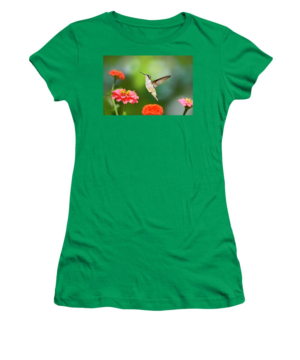 Hummingbird Women's T-Shirt featuring the photograph Sweet Promise Hummingbird by Christina Rollo