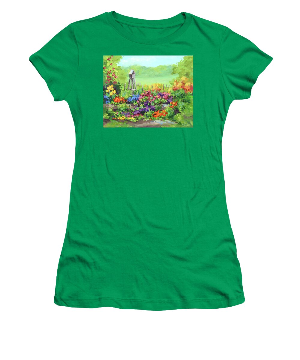 Garden Women's T-Shirt featuring the painting The Garden by Karen Ilari