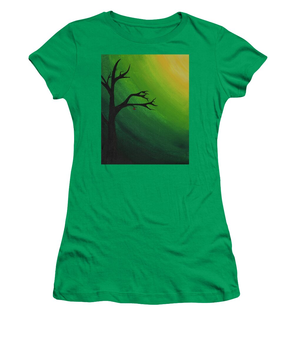 Painted Women's T-Shirt featuring the painting The Last Fruit by Amelia Pearn