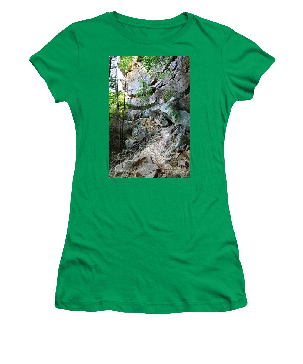 Pogue Creek Canyon Women's T-Shirt featuring the photograph Unnamed Rock Face 7 by Phil Perkins
