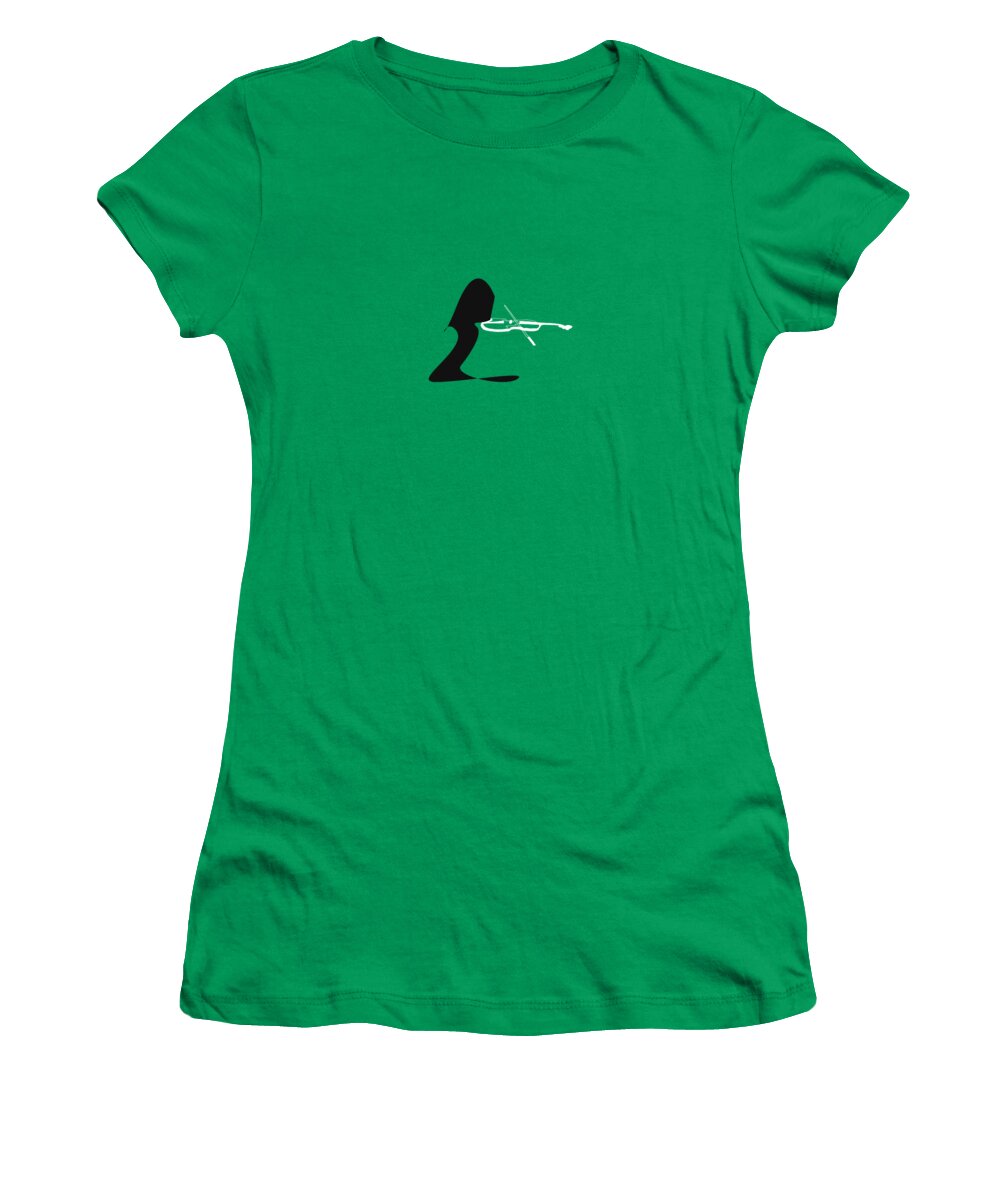 Jazzdabri Women's T-Shirt featuring the digital art Violin in Green by David Bridburg