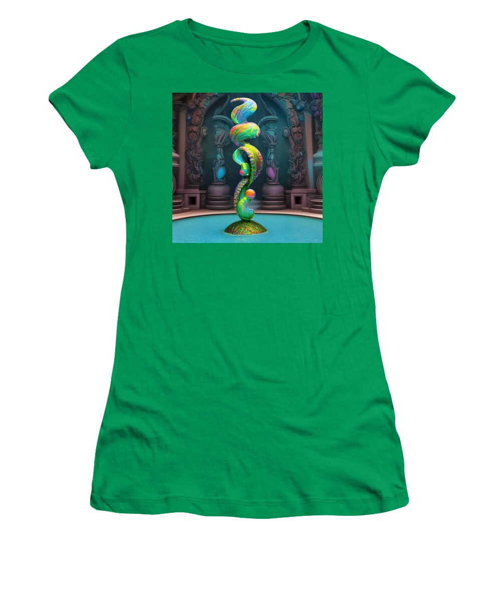 Digital Women's T-Shirt featuring the digital art Water Sculpture I by Beverly Read