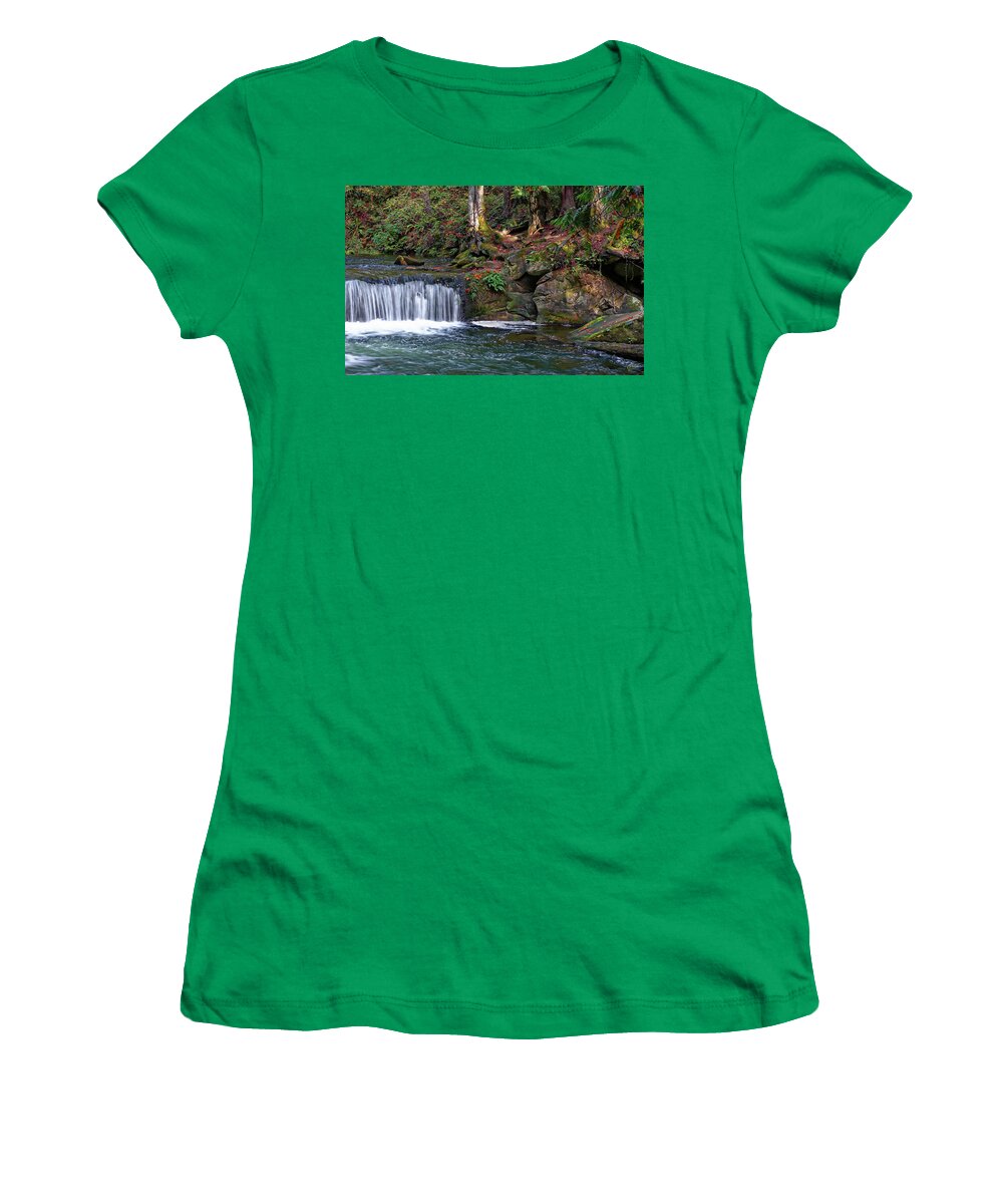 Whatcom Women's T-Shirt featuring the photograph Whatcom Falls in Fall by Rick Lawler