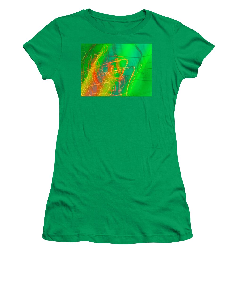 Digital Photography Women's T-Shirt featuring the photograph Write Light rainbow by Luc Van de Steeg