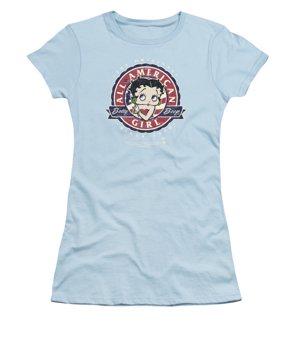 Betty Boop Women's T-Shirt featuring the digital art Boop - All American Girl by Brand A