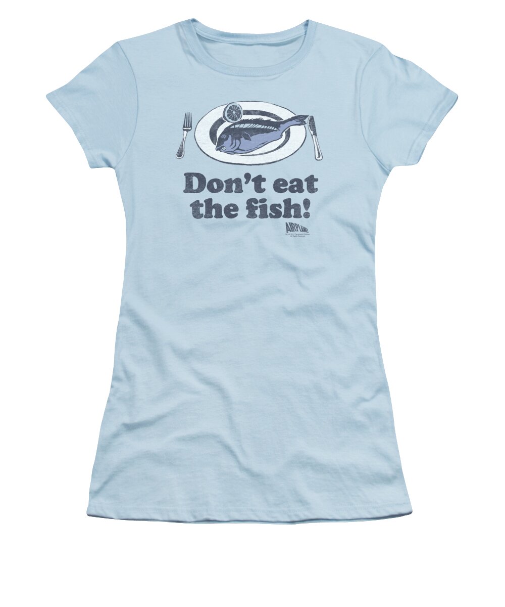 Airplane Women's T-Shirt featuring the digital art Airplane - Don't Eat The Fish by Brand A