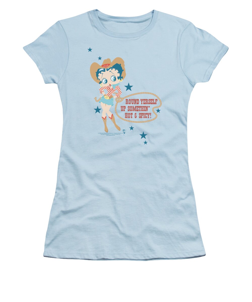 Betty Boop Women's T-Shirt featuring the digital art Boop - Hot And Spicy Cowgirl by Brand A
