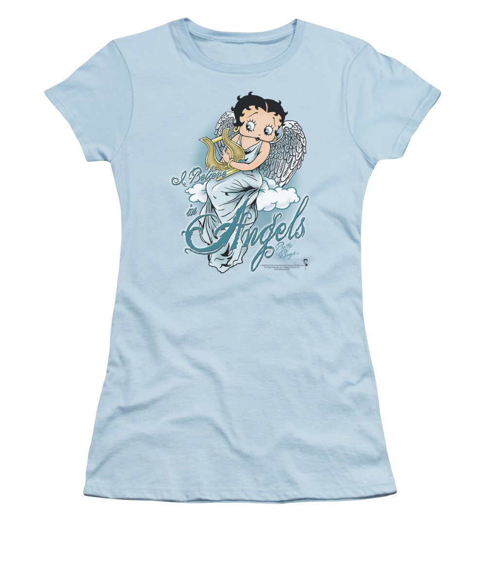 Betty Boop Women's T-Shirt featuring the digital art Boop - I Believe In Angels by Brand A