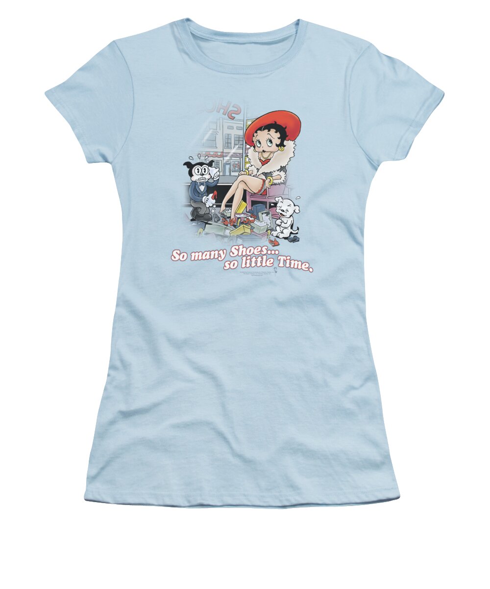 Betty Boop Women's T-Shirt featuring the digital art Boop - So Many Shoes by Brand A