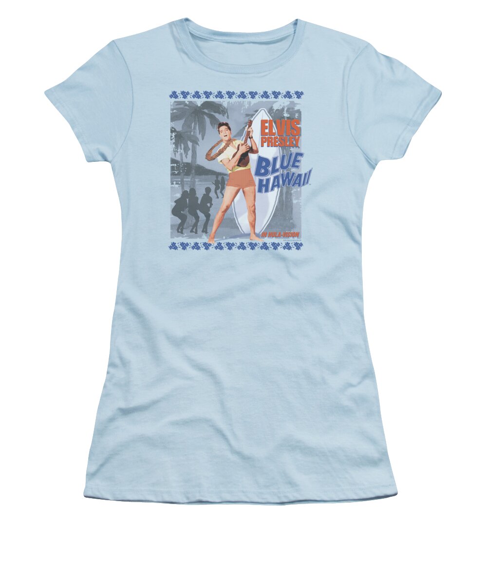 Elvis Women's T-Shirt featuring the digital art Elvis - Blue Hawaii Poster by Brand A
