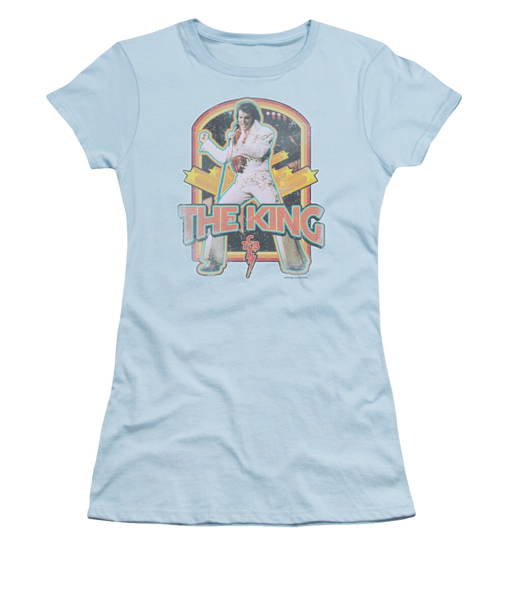 Elvis Women's T-Shirt featuring the digital art Elvis - Distressed King by Brand A