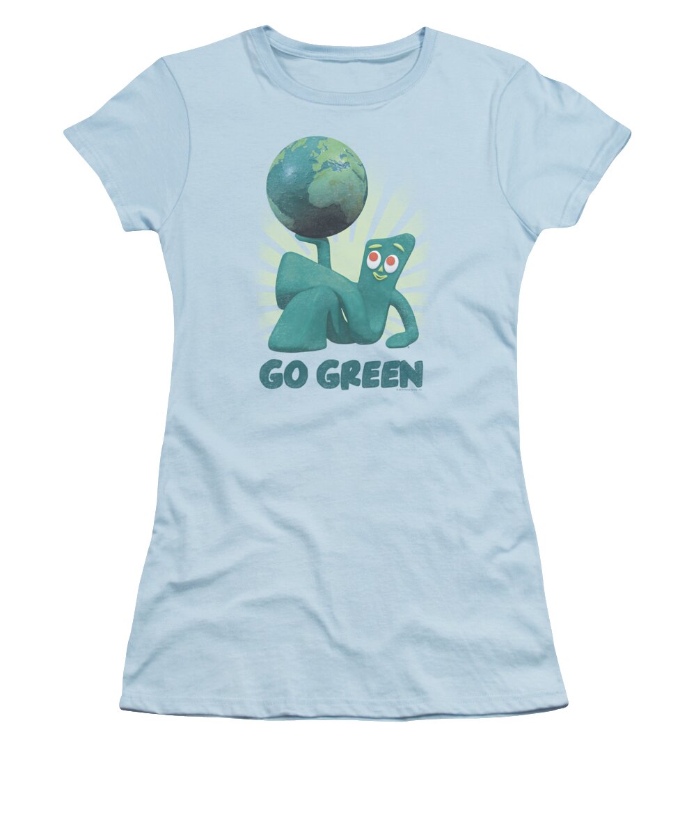 Gumby Women's T-Shirt featuring the digital art Gumby - Go Green by Brand A