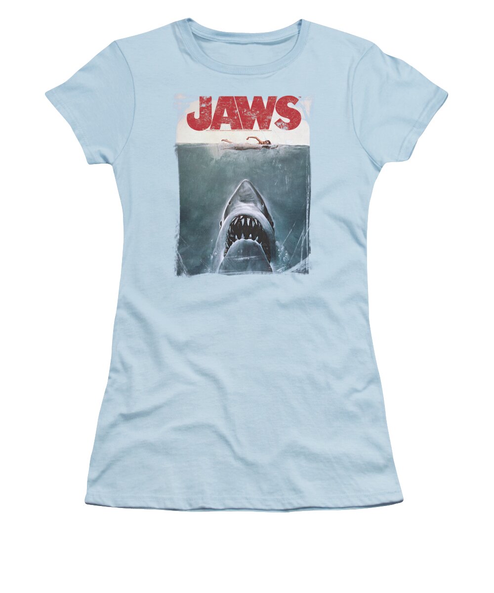Jaws Women's T-Shirt featuring the digital art Jaws - Title by Brand A