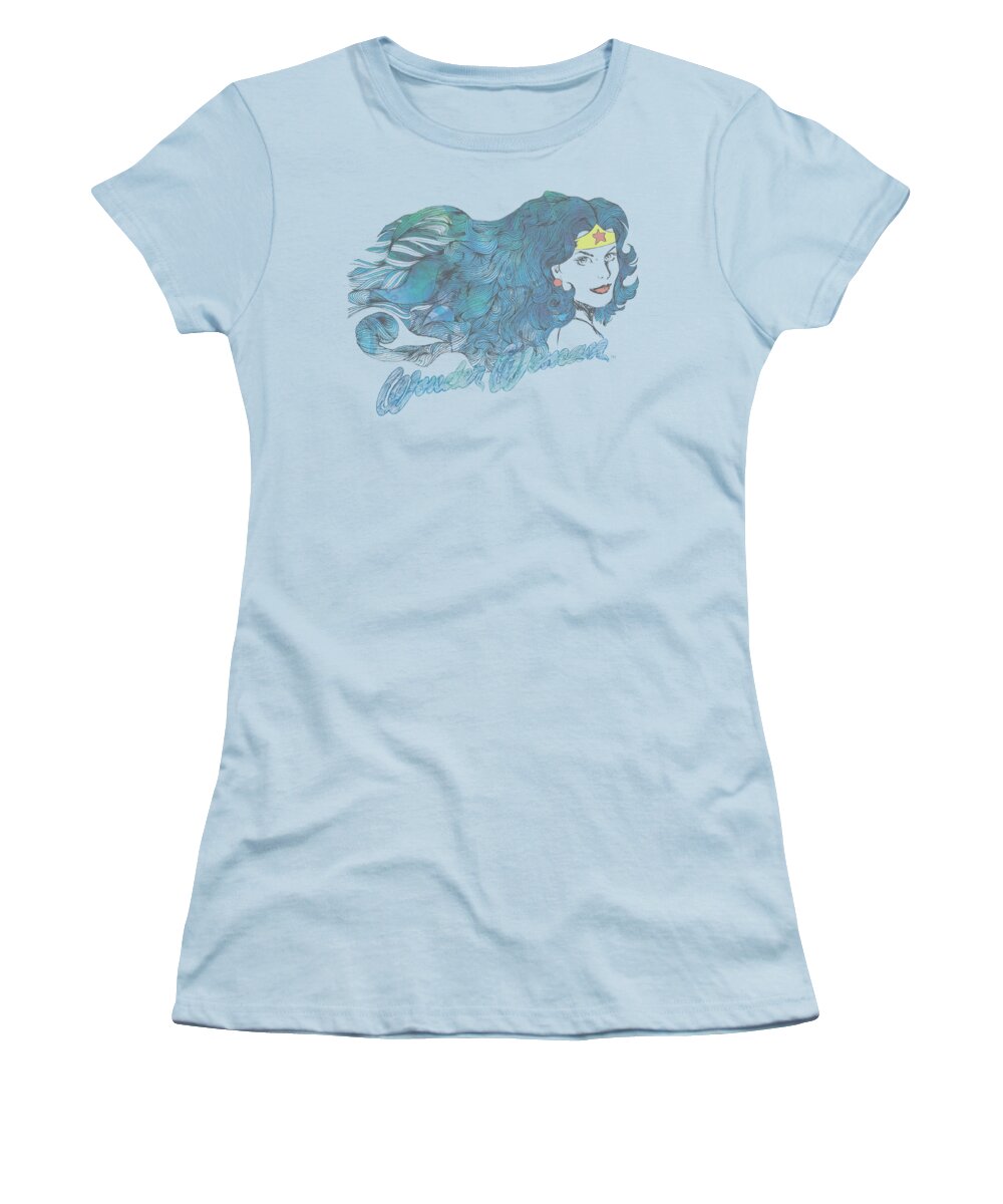Justice League Of America Women's T-Shirt featuring the digital art Jla - Watercolor Hair by Brand A
