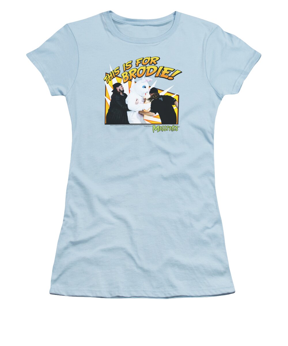 Mallrats Women's T-Shirt featuring the digital art Mallrats - Bunny Beatdown by Brand A