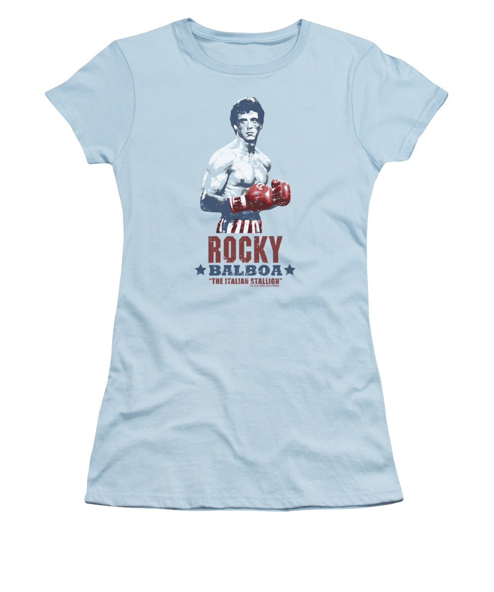  Women's T-Shirt featuring the digital art Mgm - Rocky - Balboa by Brand A