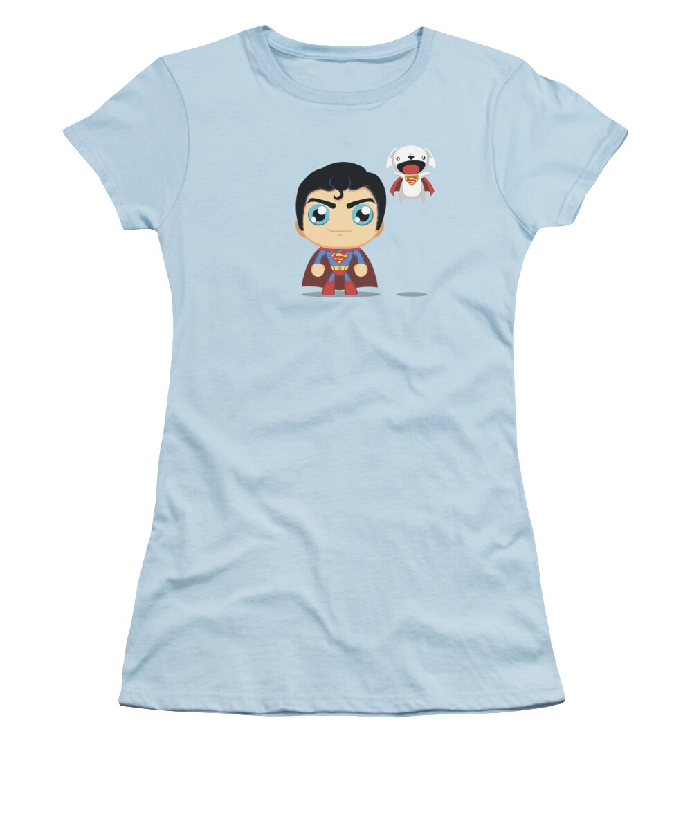 Superman Women's T-Shirt featuring the digital art Superman - Cute Superman by Brand A