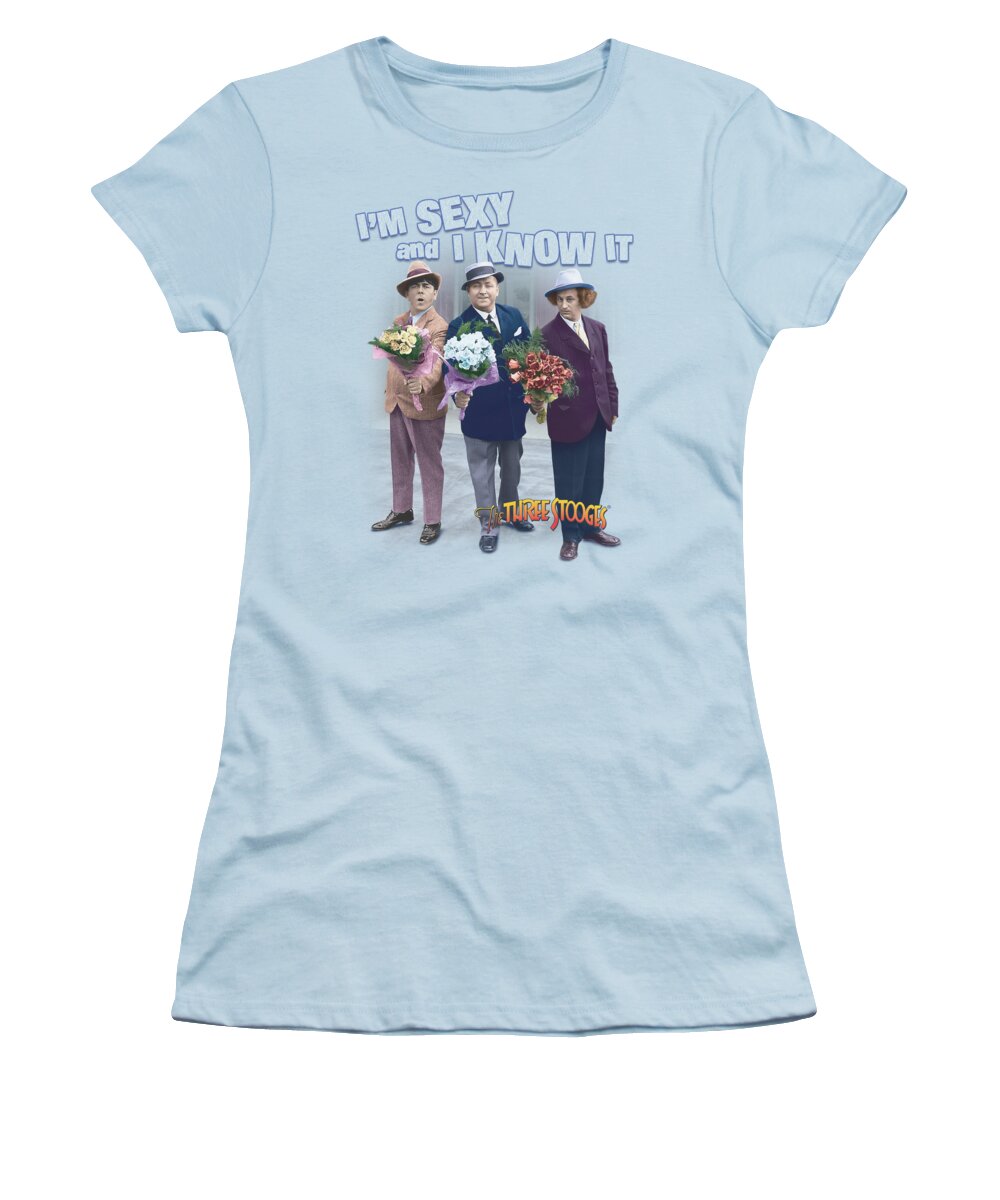 The Three Stooges Women's T-Shirt featuring the digital art Three Stooges - Sexy by Brand A