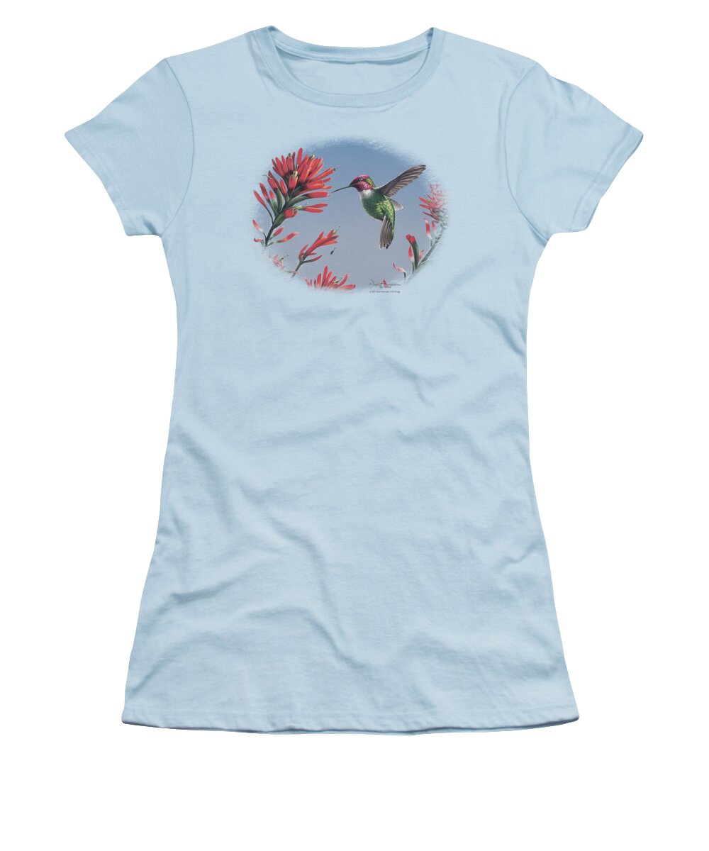Wildlife Women's T-Shirt featuring the digital art Wildlife - Annas Hummingbird by Brand A