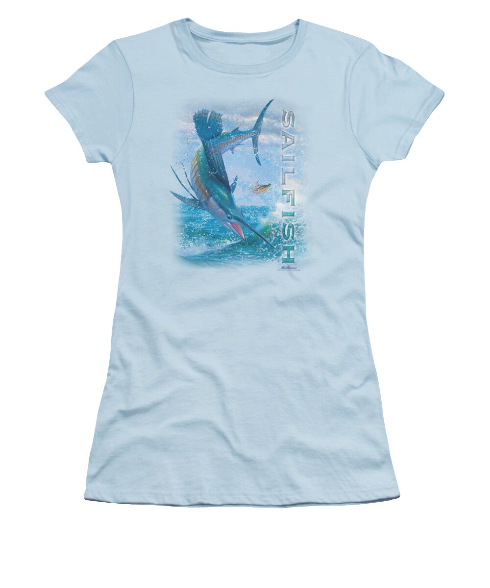 Wildlife Women's T-Shirt featuring the digital art Wildlife - Leaping Sailfish by Brand A
