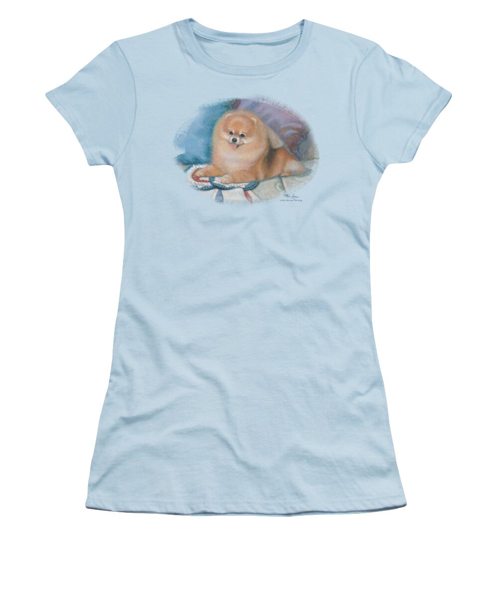 Wildlife Women's T-Shirt featuring the digital art Wildlife - Pomeranian Portrait by Brand A