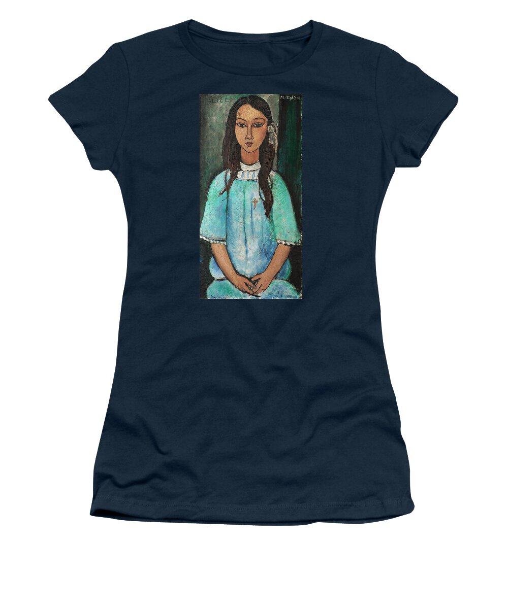 Amedeo Modigliani Women's T-Shirt featuring the painting Alice by Amedeo Modigliani