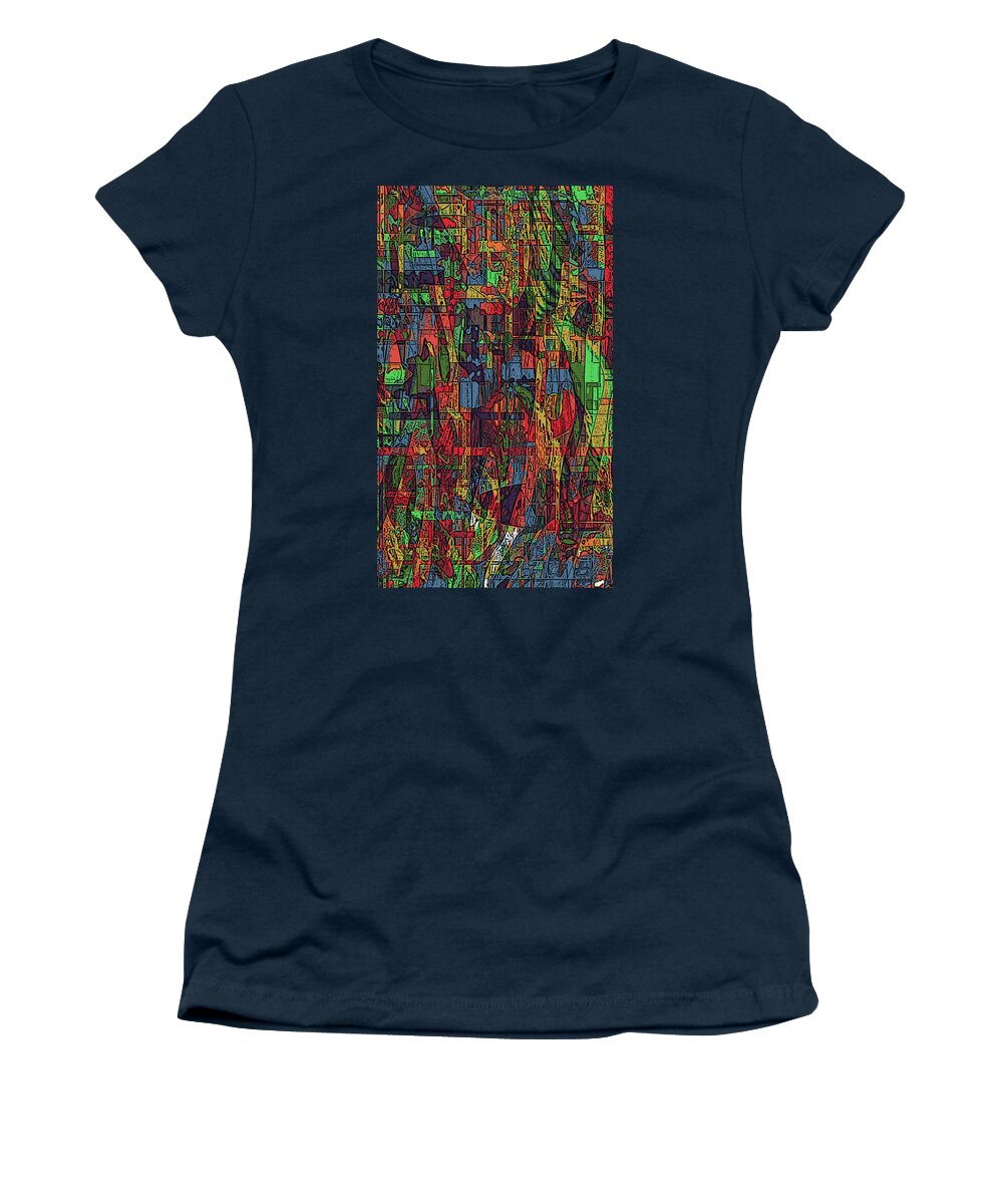 Abstract Women's T-Shirt featuring the mixed media A walk in the woods by Kevin Caudill