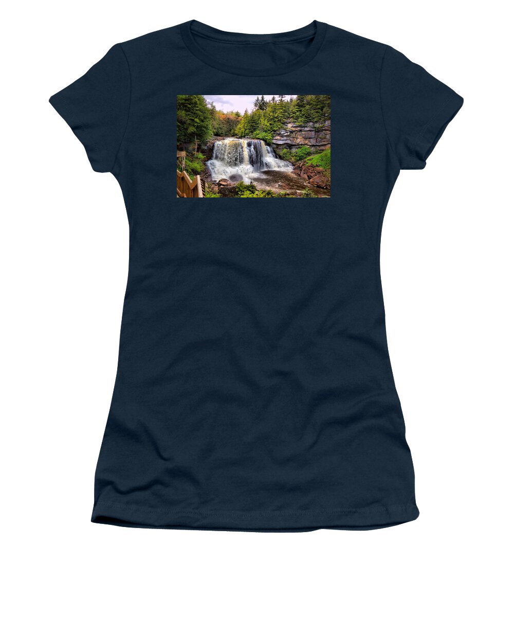 Blackwater Falls State Park Women's T-Shirt featuring the photograph Blackwater Falls SP #3 by Mary Almond