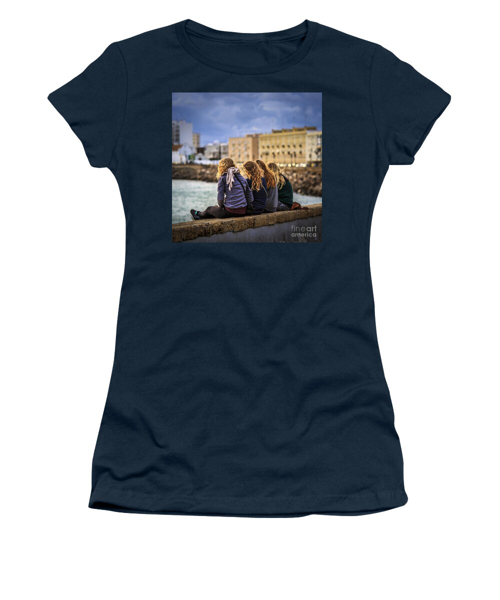 Andalucia Women's T-Shirt featuring the photograph Foreign Students Cadiz Spain #1 by Pablo Avanzini