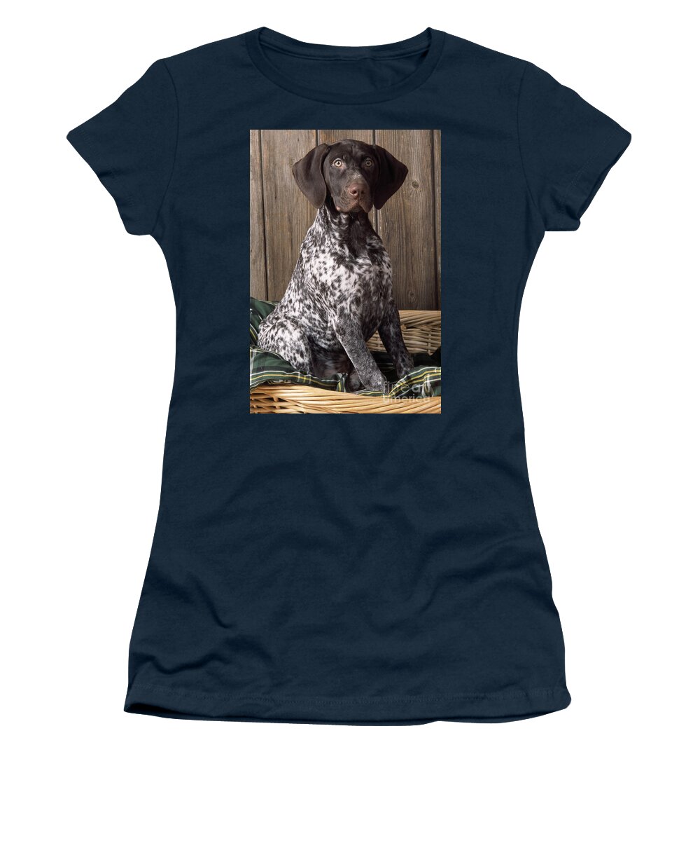 German Short-haired Pointer Women's T-Shirt featuring the photograph German Short-haired Pointer Dog #1 by John Daniels