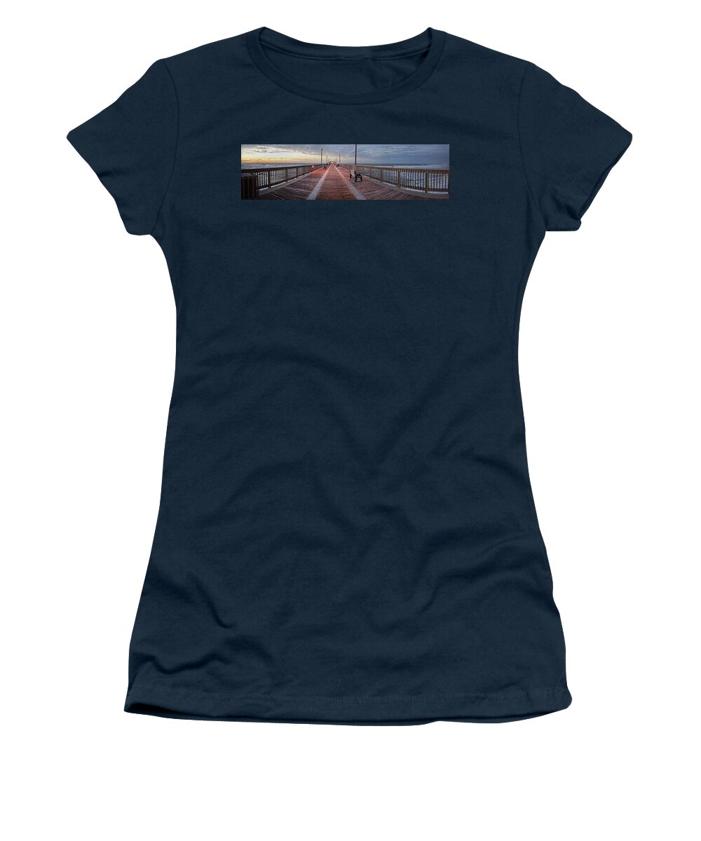 Palm Women's T-Shirt featuring the digital art Gulf State Pier #1 by Michael Thomas