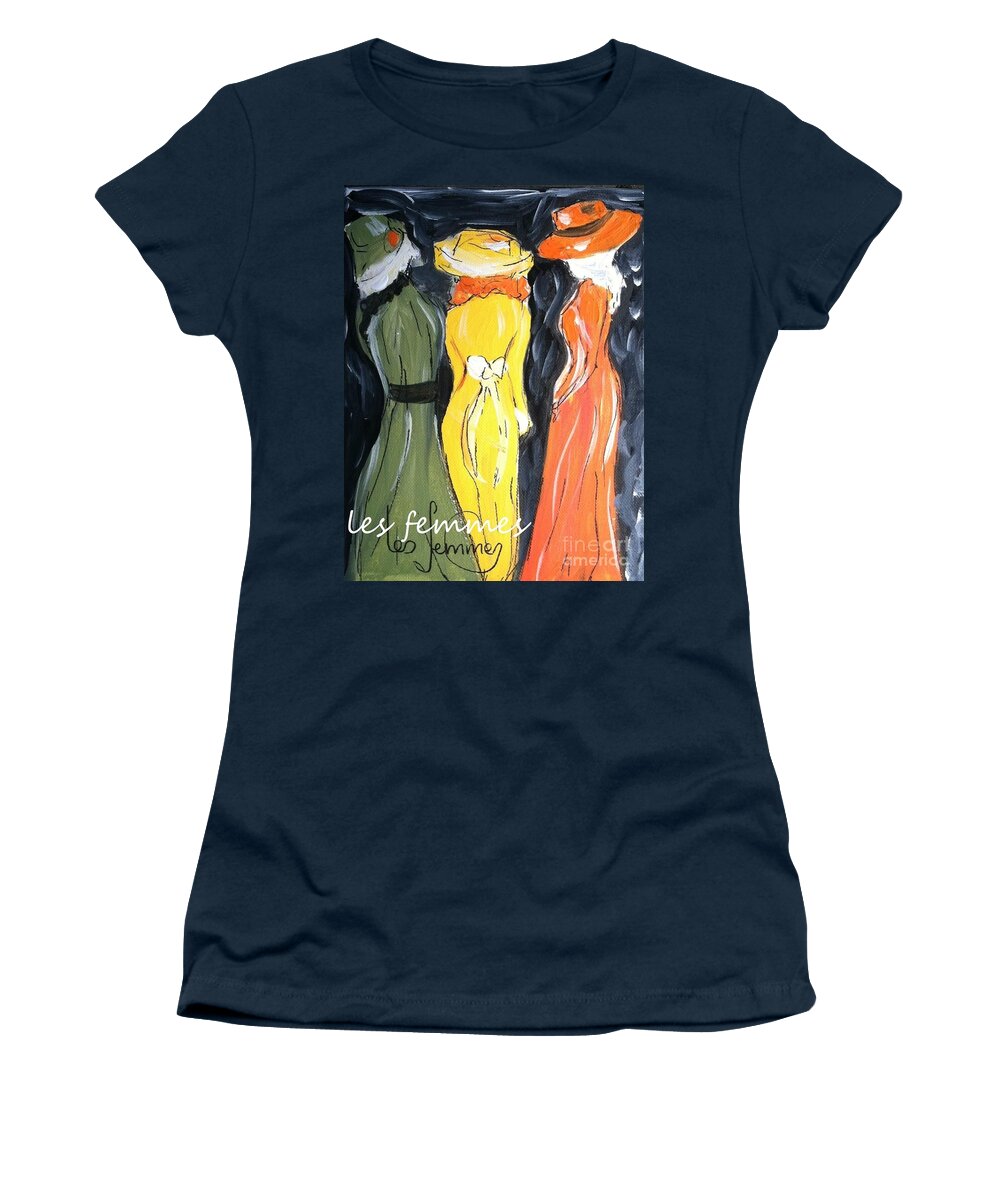 Women Women's T-Shirt featuring the painting Les Femmes #1 by Jacqui Hawk
