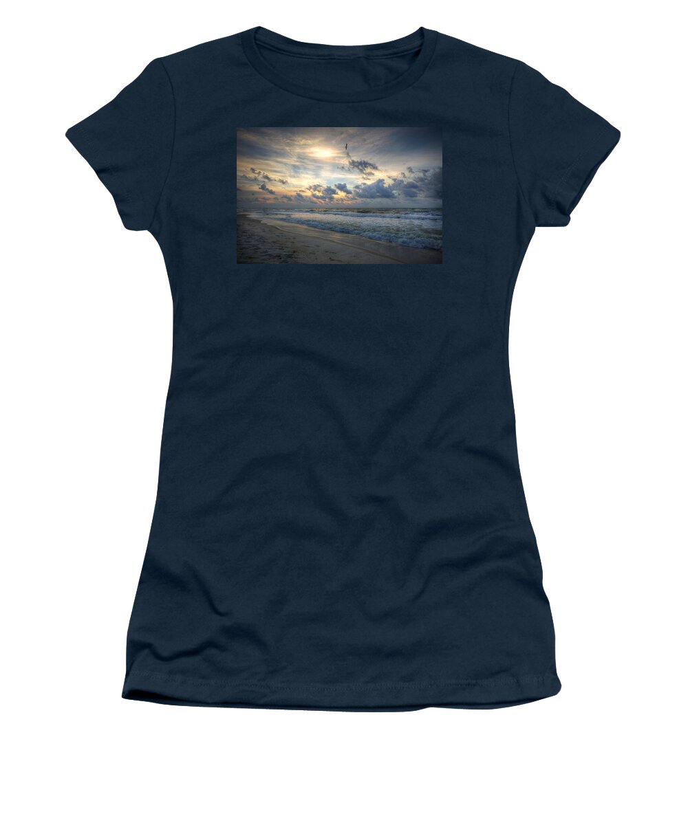 Palm Women's T-Shirt featuring the photograph Orange Beach Morning surf #1 by Michael Thomas