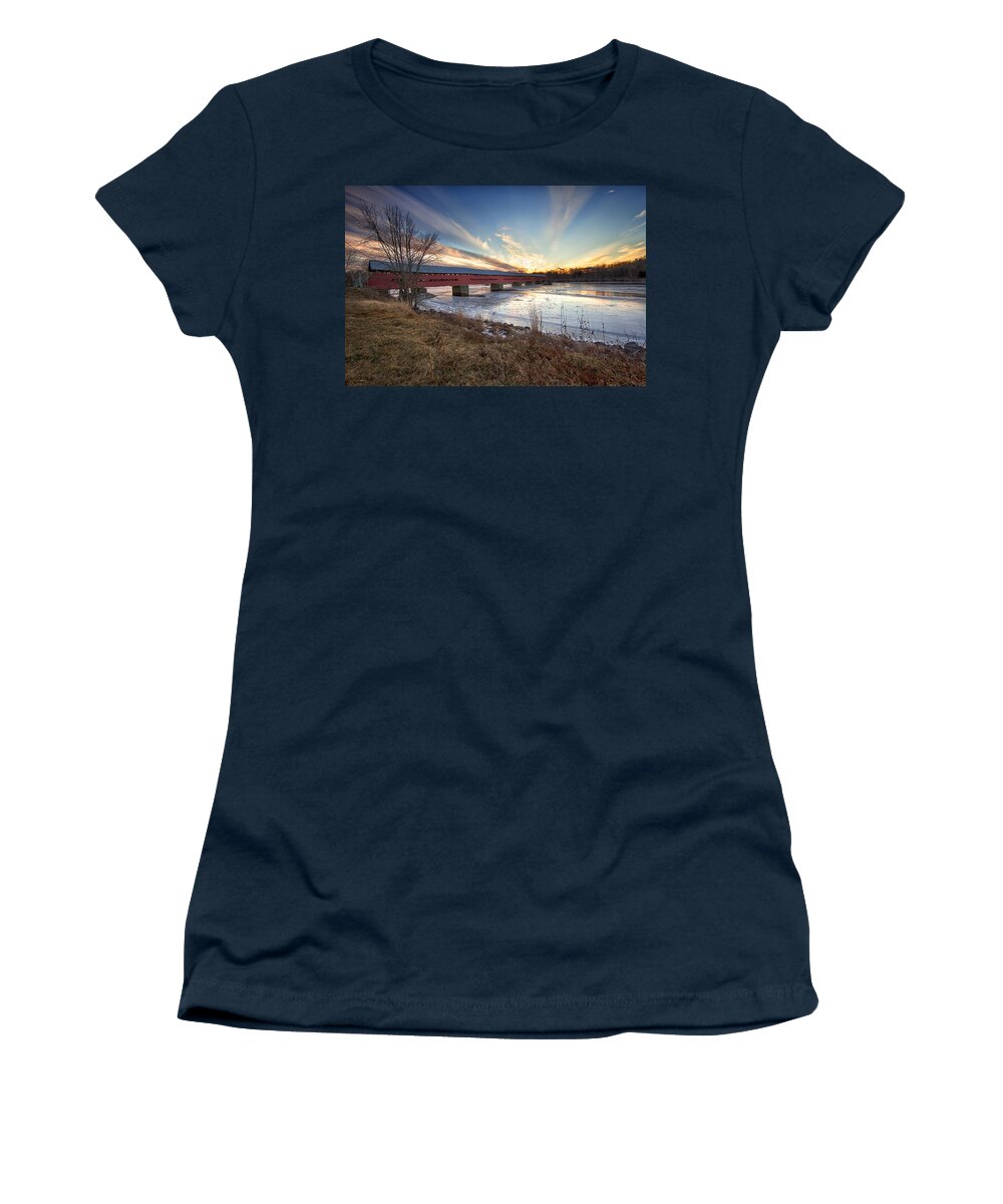 quebec Landscape Women's T-Shirt featuring the photograph Pont Marchand #1 by Eunice Gibb