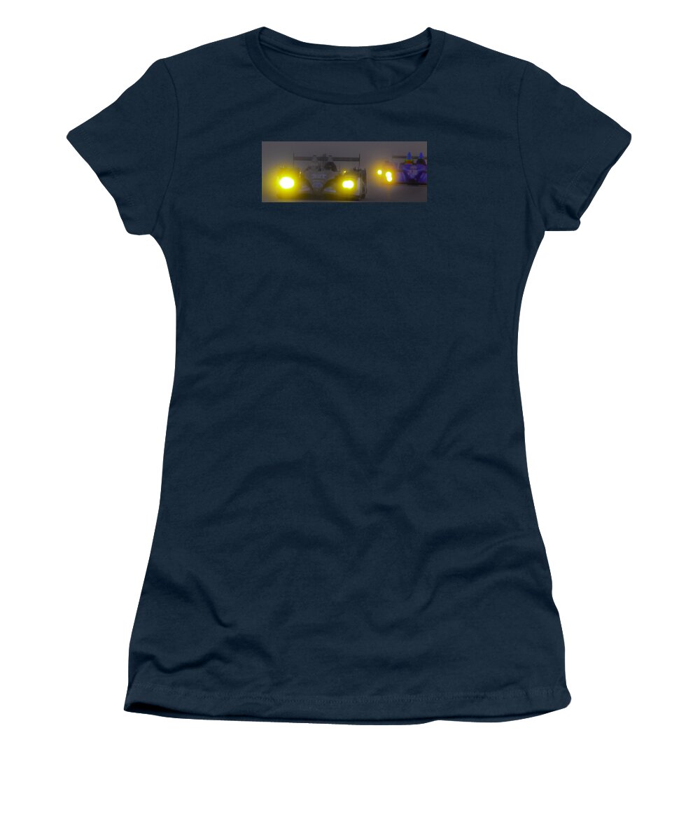 Abstract Women's T-Shirt featuring the photograph Rain Racers by Michael Nowotny
