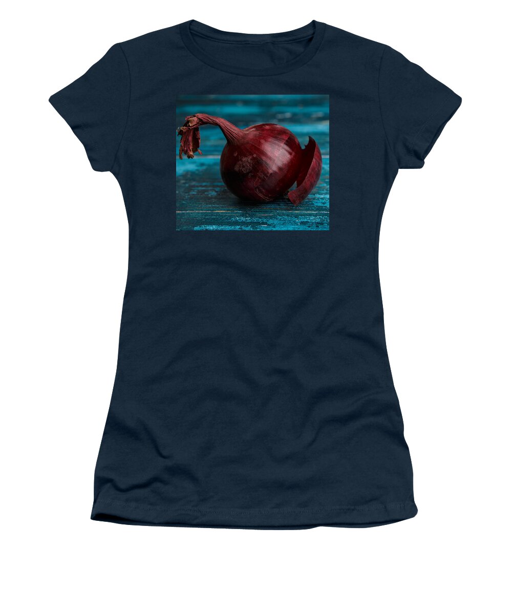 Onion Women's T-Shirt featuring the photograph Red Onions #1 by Nailia Schwarz