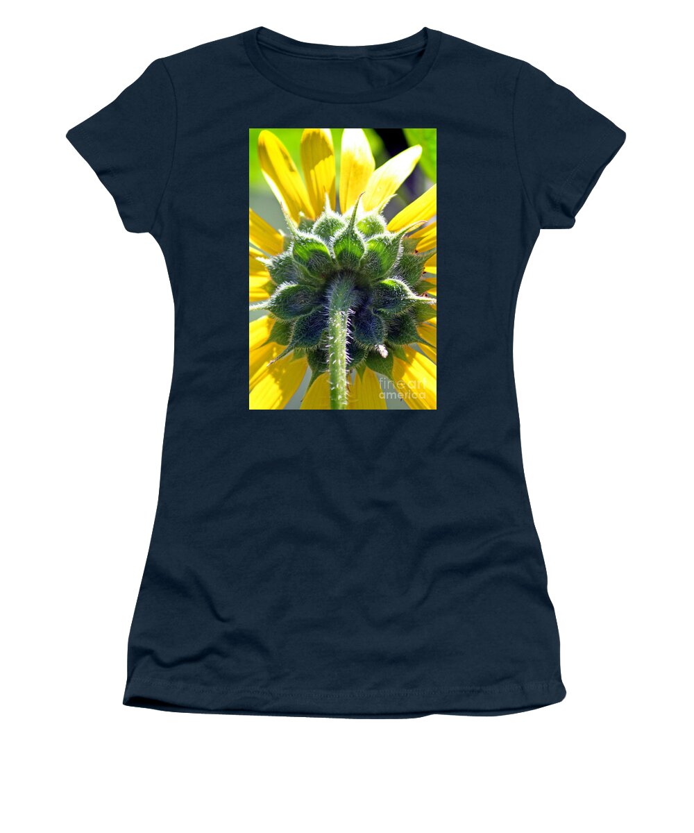 Sunflower Women's T-Shirt featuring the photograph Sunflower Close-up #1 by Karen Adams