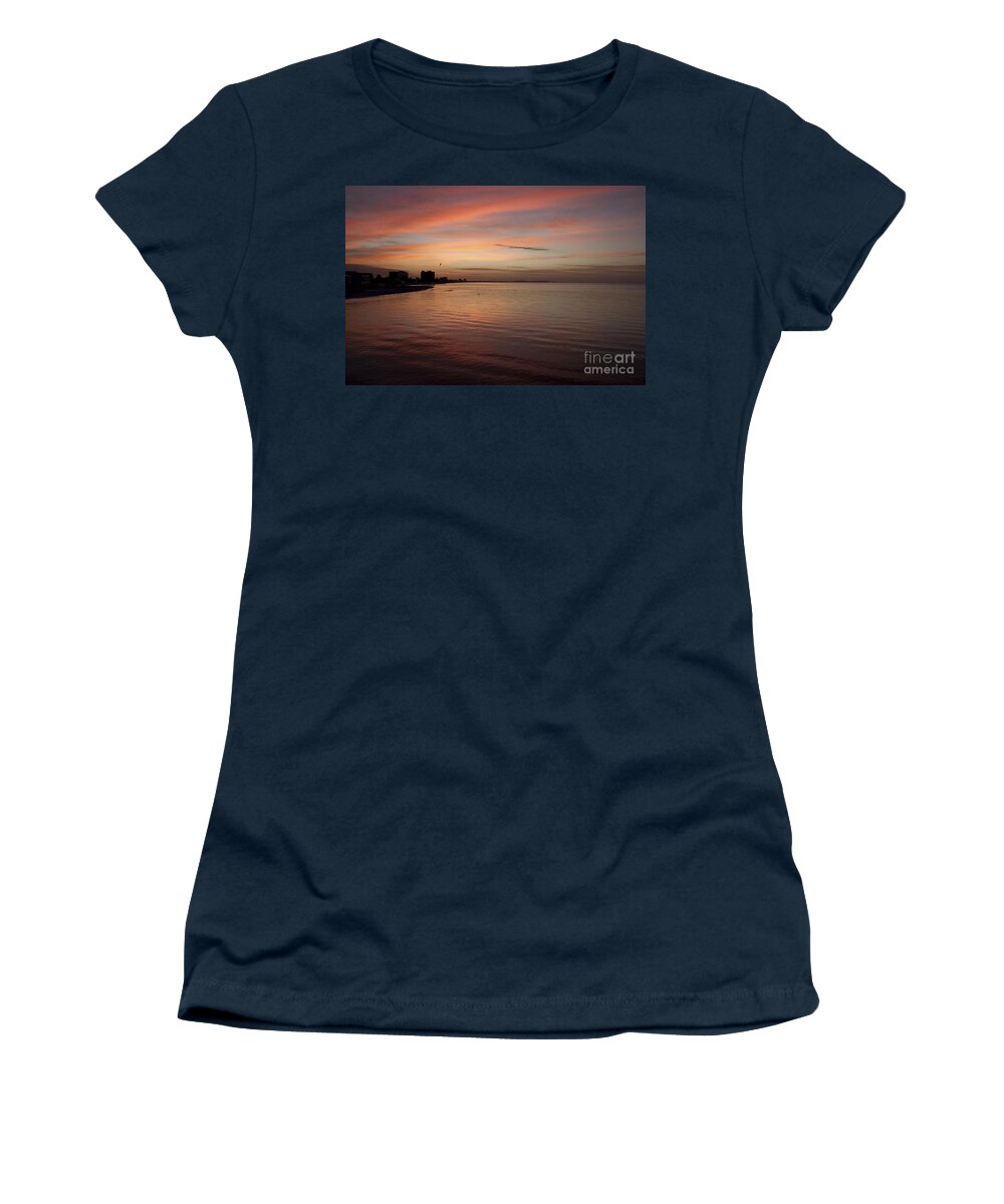 Sunrise Women's T-Shirt featuring the photograph Sunrise over Fort Myers Beach Photo by Meg Rousher