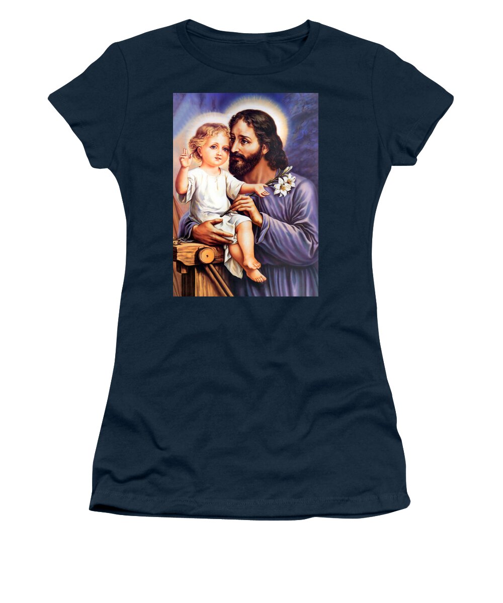Joseph Women's T-Shirt featuring the painting Unconditional Love #4 by Munir Alawi