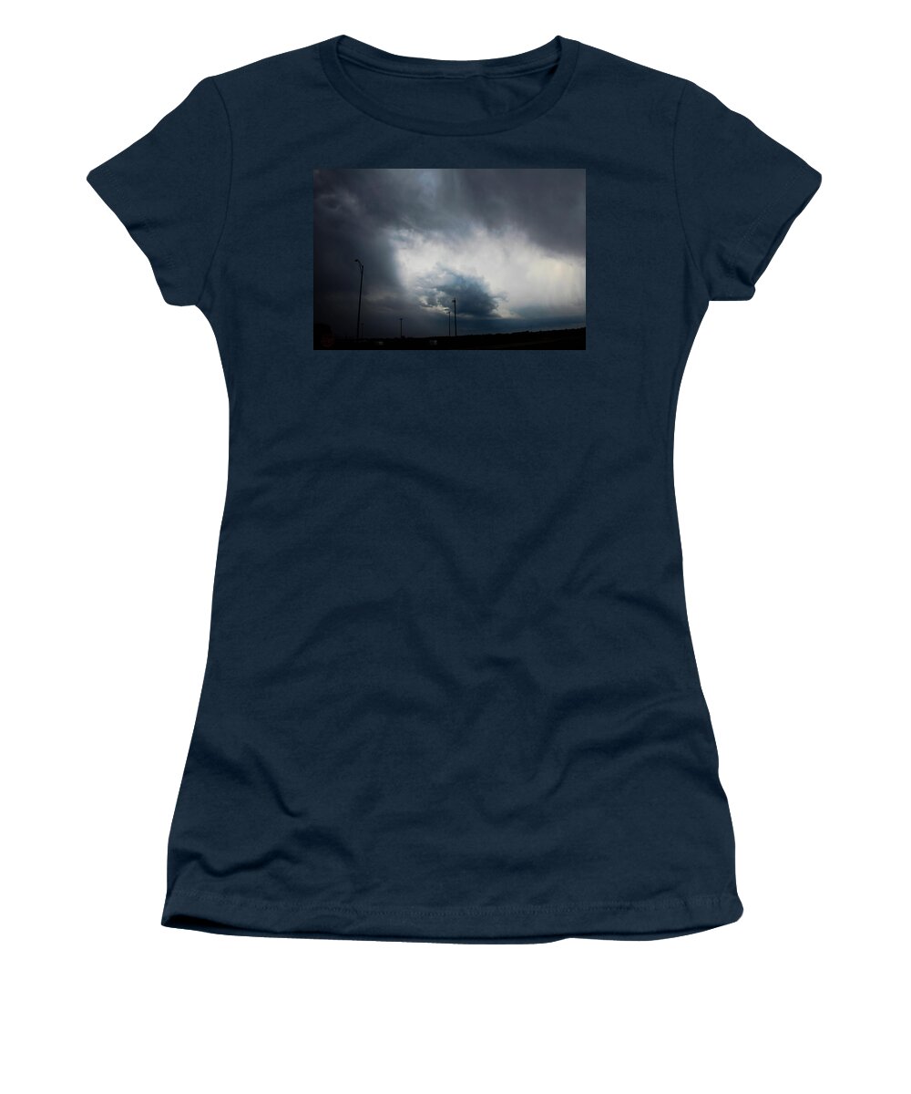 Stormscape Women's T-Shirt featuring the photograph More Strong Cells moving over South Central Nebraska #8 by NebraskaSC