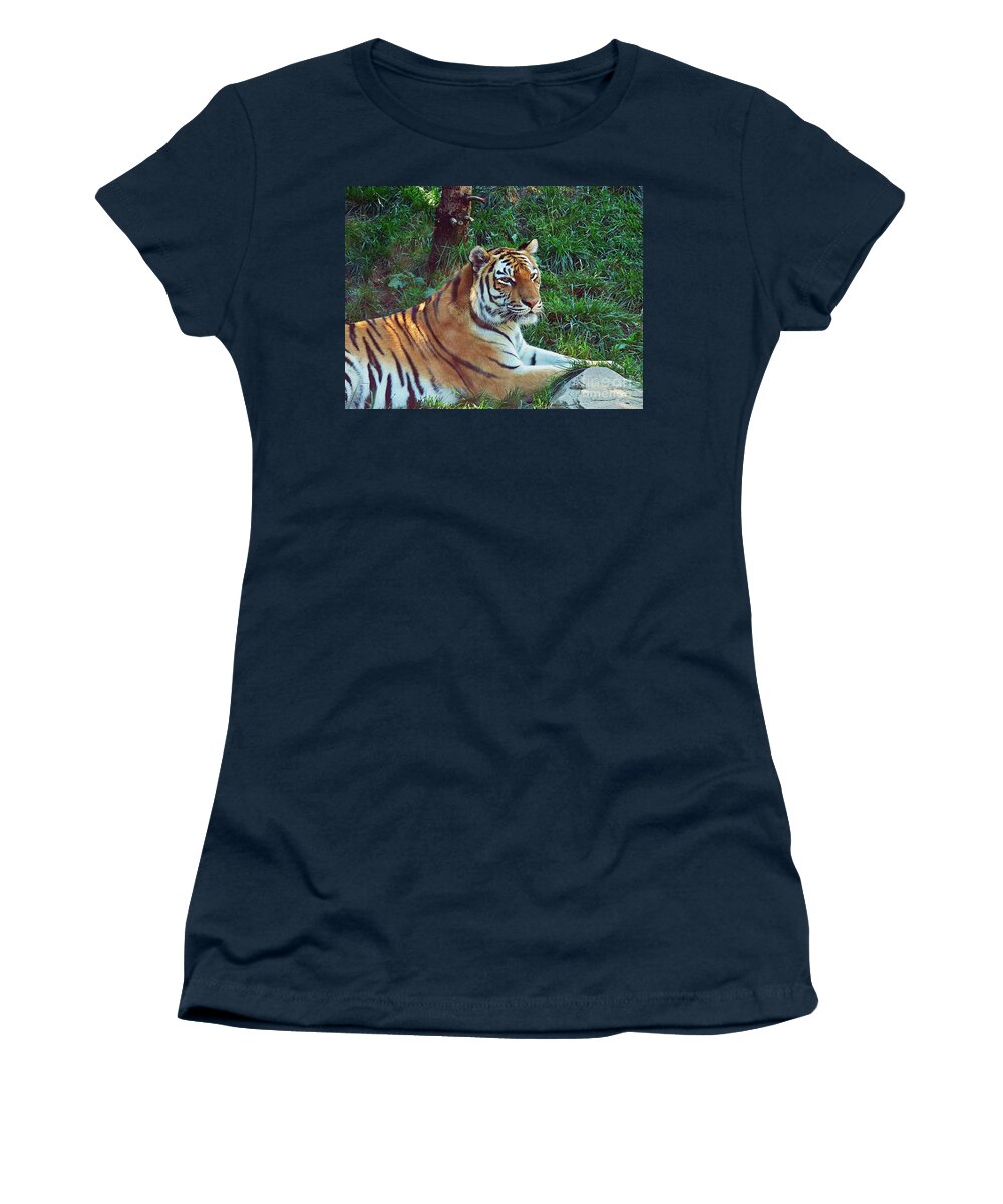 Marcia Lee Jones Women's T-Shirt featuring the photograph Bengal Tiger by Marcia Lee Jones