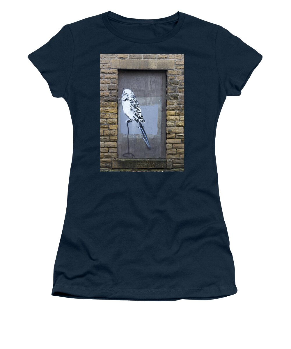 Grunge Women's T-Shirt featuring the photograph Budgie graffiti #2 by Chris Smith