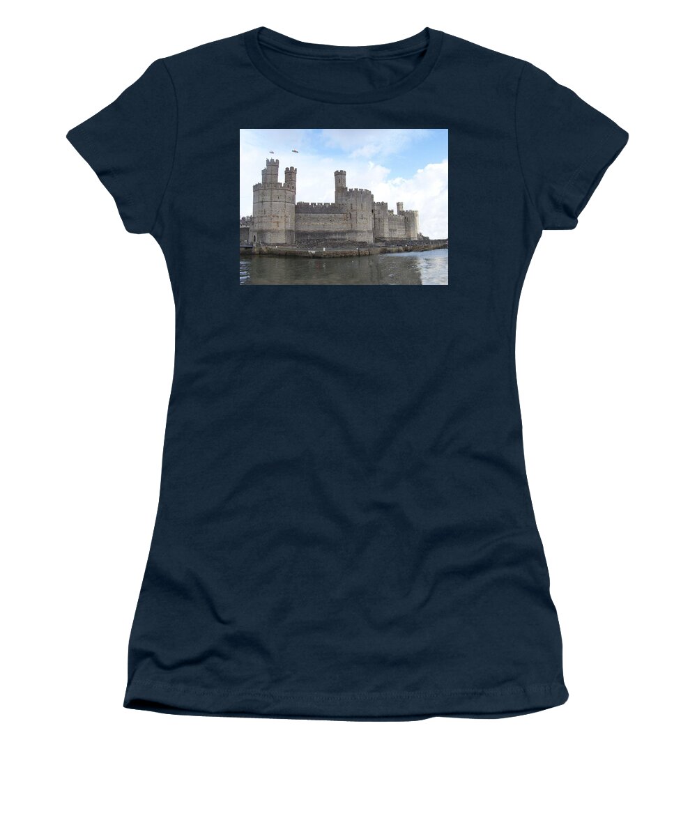 Castles Women's T-Shirt featuring the photograph Caernarfon castle #2 by Christopher Rowlands