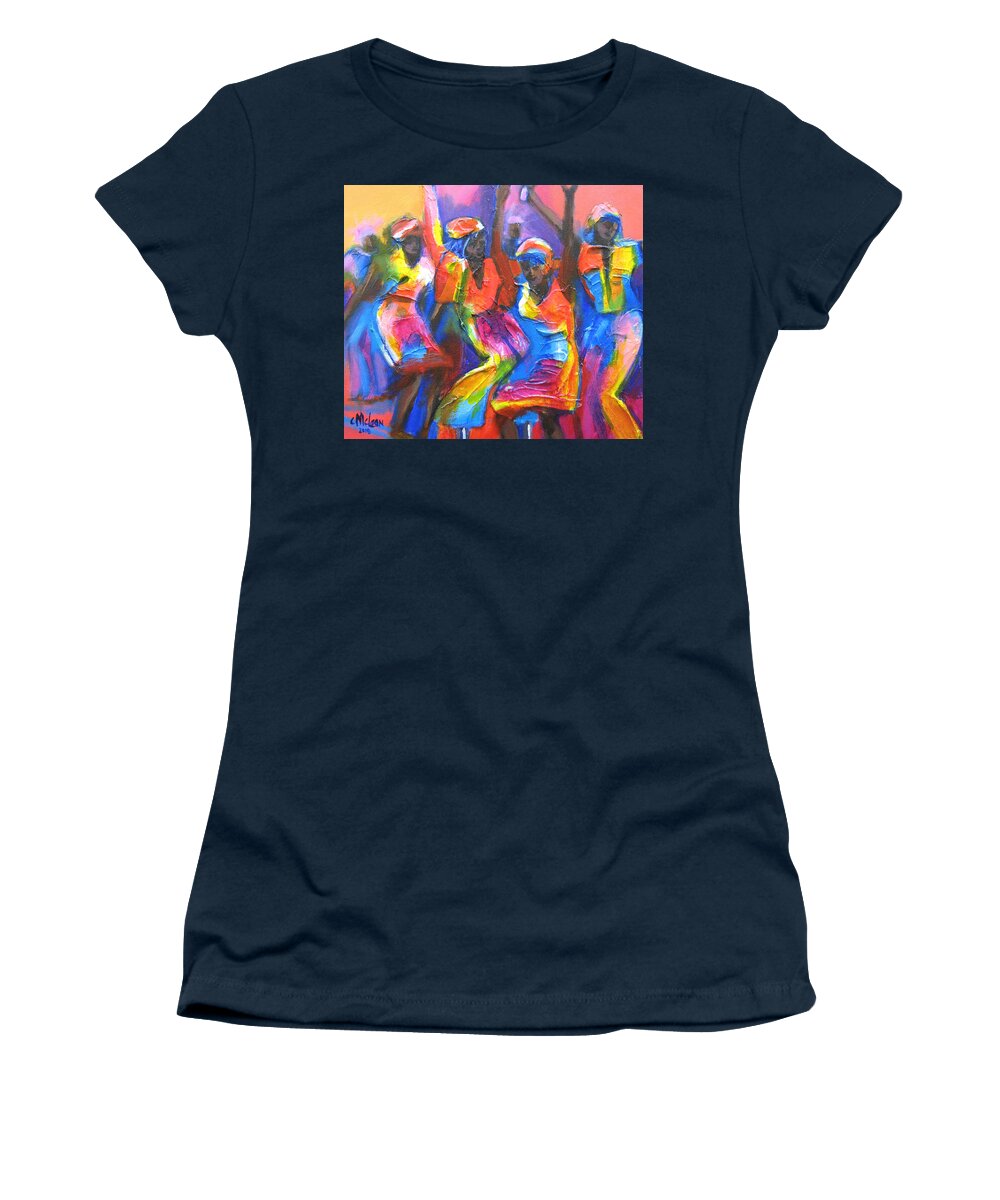 Carnival Women's T-Shirt featuring the painting Carnival Jump Up #2 by Cynthia McLean