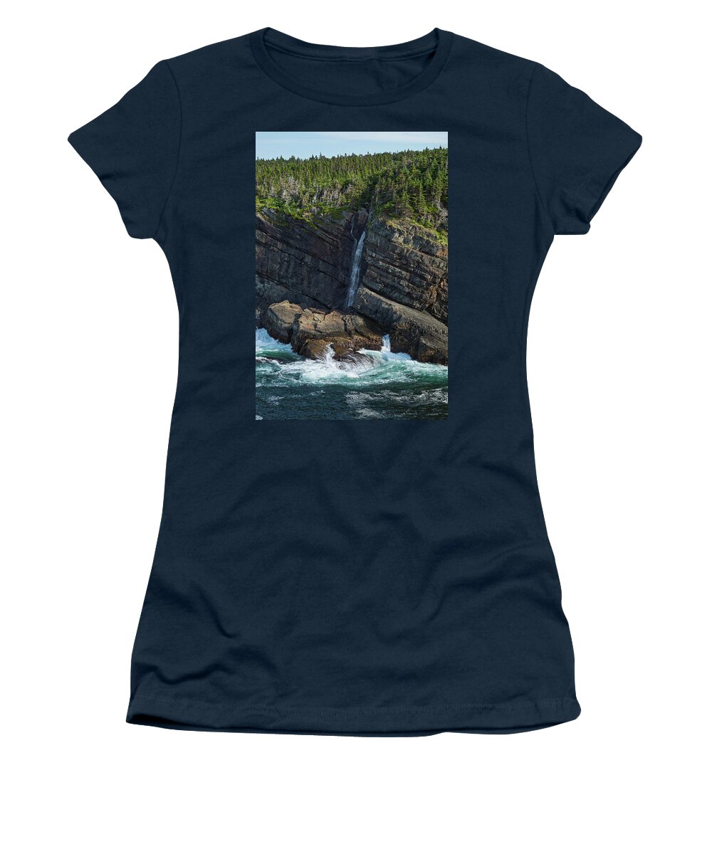 Atlantic Coast Women's T-Shirt featuring the photograph Coast Southeast Of Pouch Cove Killick #2 by Carl Bruemmer