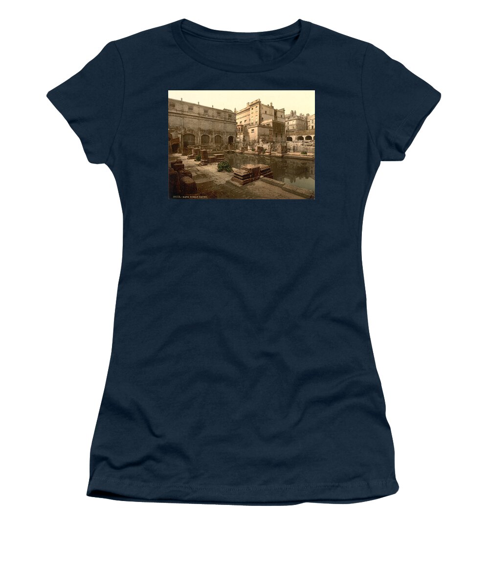 1890 Women's T-Shirt featuring the painting England Roman Baths #2 by Granger