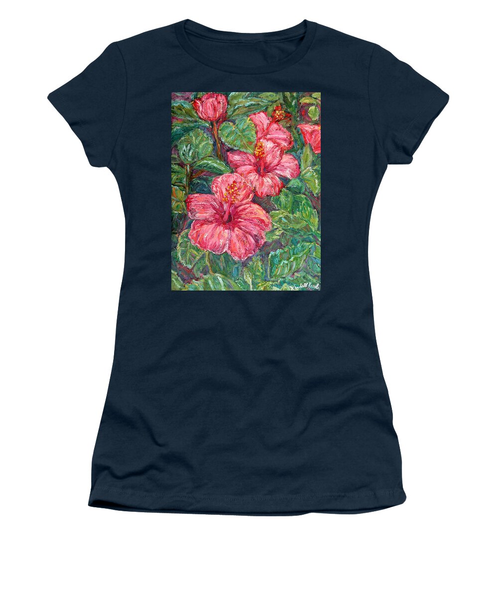 Hibiscus Women's T-Shirt featuring the painting Hibiscus by Kendall Kessler